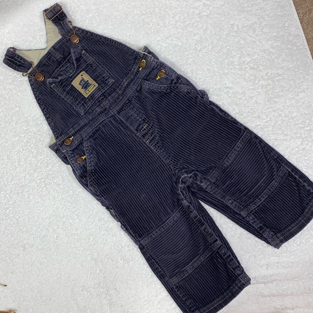 Gymboree vintage wide wale as guppy corduroy overalls 18/24m